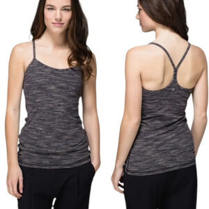 Lululemon Power Y Athletic Tank Luon Wee Are From Space Black Cashew Size 4